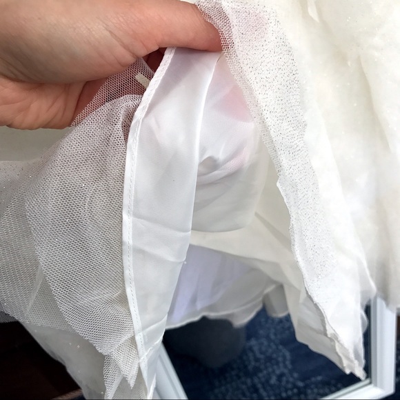 White Cream Prom Dress, SIZE L  - Picture 4 of 8